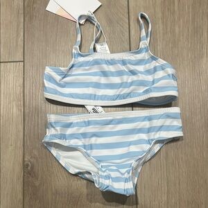 NWT Andie Swim Kids Youth Toddler Bikini Set Blue Striped